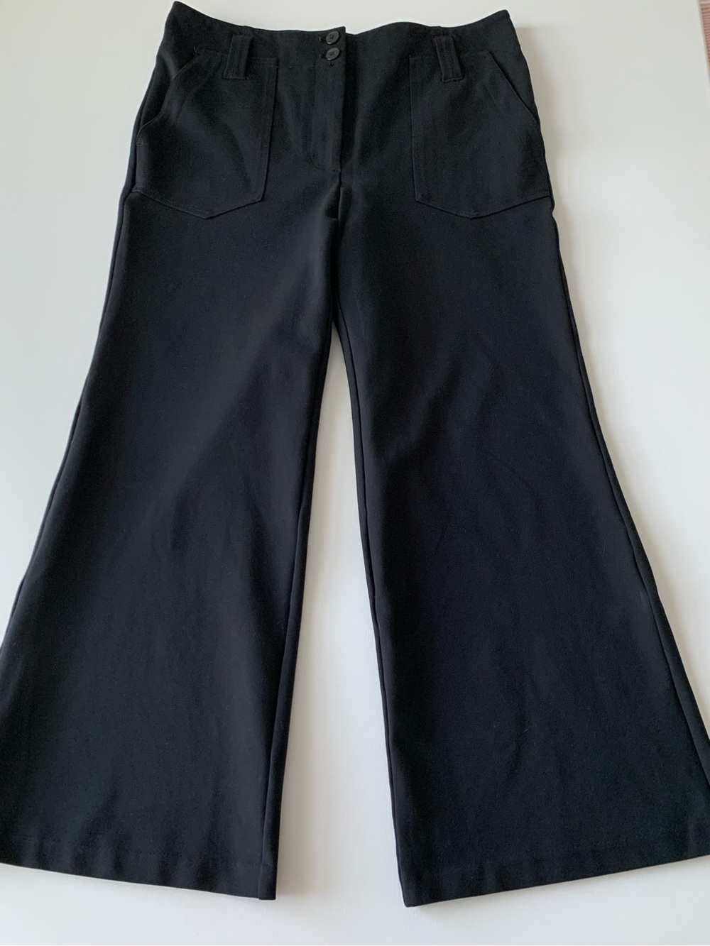 Maeve by Anthropologie wide leg flare Black Pull-On Pants women’s size 14 - Picture 4 of 14